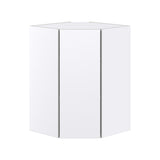 Hugo&Borg Lasalle 24-in W x 35-in H x 14-in D Bright White Slab Diagonal Corner Wall Fully Assembled Cabinet (Flat Panel Slab Style)