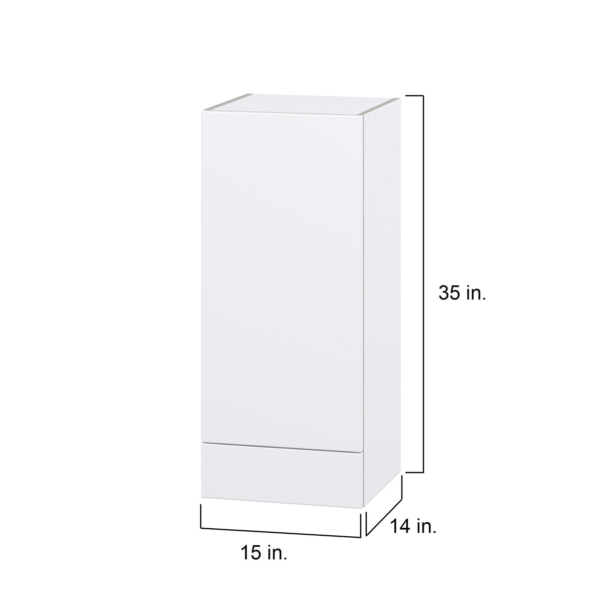 Hugo&Borg Lasalle 15-in W x 35-in H x 14-in D Bright White Slab 1-Drawer Wall Fully Assembled Cabinet (Flat Panel Slab Style)