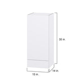 Hugo&Borg Lasalle 15-in W x 35-in H x 14-in D Bright White Slab 1-Drawer Wall Fully Assembled Cabinet (Flat Panel Slab Style)