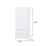 Hugo&Borg Lasalle 15-in W x 35-in H x 14-in D Bright White Slab 2-Drawers Wall Fully Assembled Cabinet (Flat Panel Slab Style)
