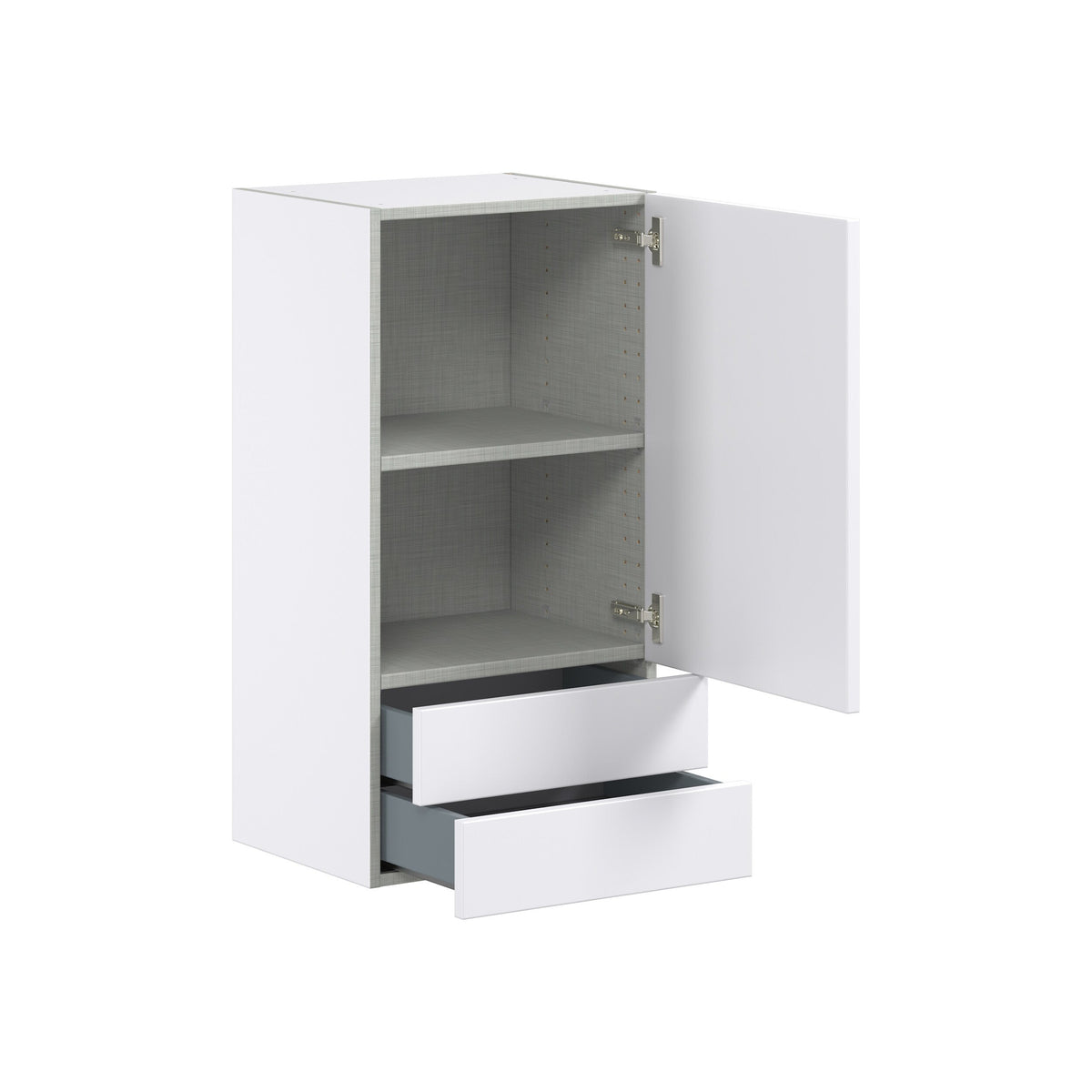 Hugo&Borg Lasalle 18-in W x 35-in H x 14-in D Bright White Slab 2-Drawers Wall Fully Assembled Cabinet (Flat Panel Slab Style)