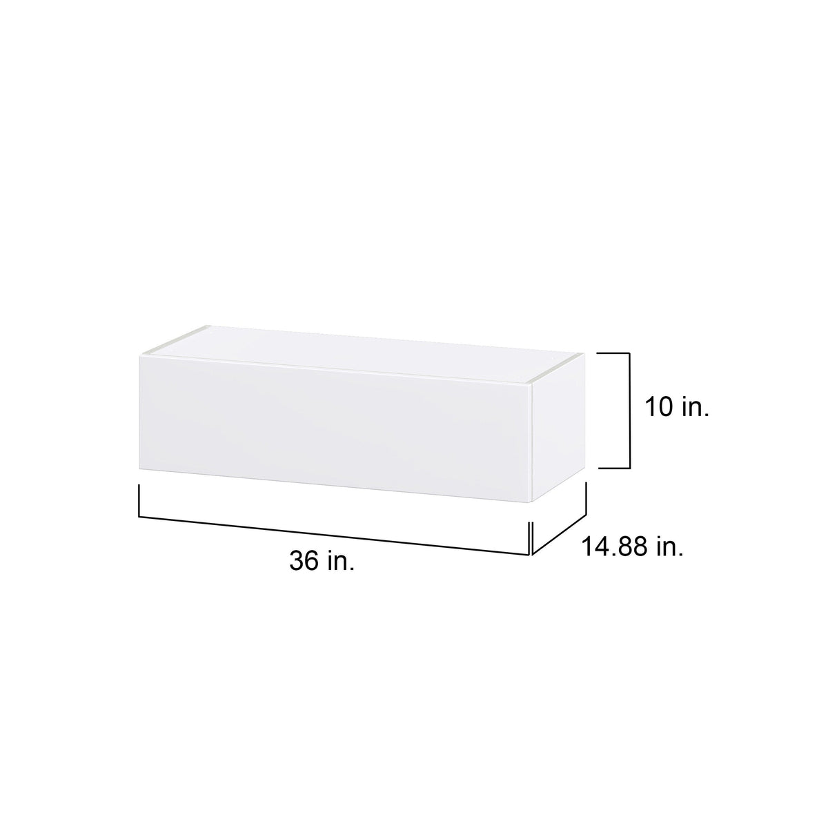 Hugo&Borg Lasalle 36-in W x 10-in H x 14-in D Bright White Slab Wall Fully Assembled Cabinet (Flat Panel Slab Door Style)