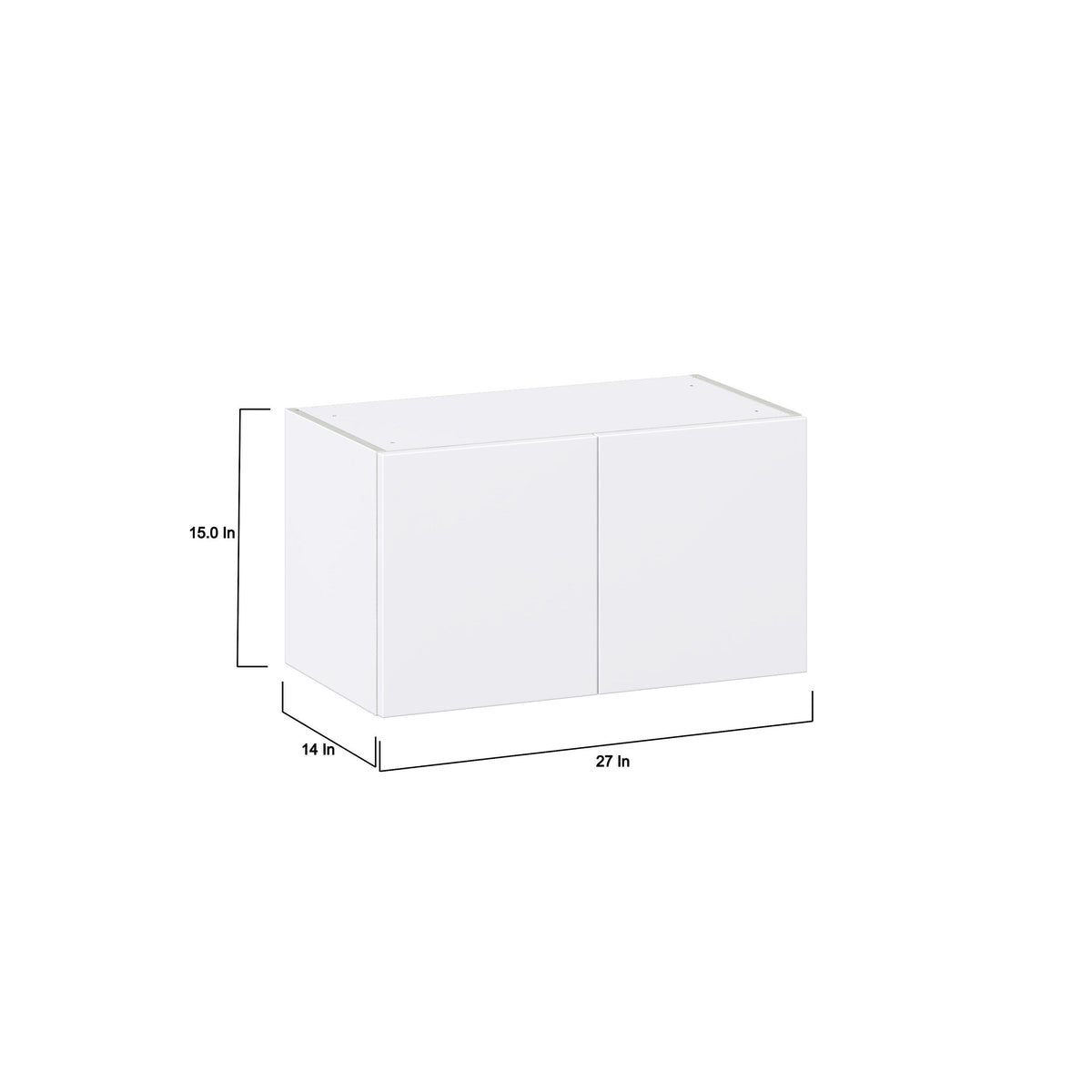 Hugo&Borg Lasalle 27-in W x 15-in H x 14-in D Bright White Slab Wall Fully Assembled Cabinet (Flat Panel Slab Door Style)