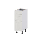 Hugo&Borg Belcourt 12-in W x 34.5-in H x 21-in D Gray Painted 3-Drawer Base Fully Assembled Cabinet (Recessed Panel Style)