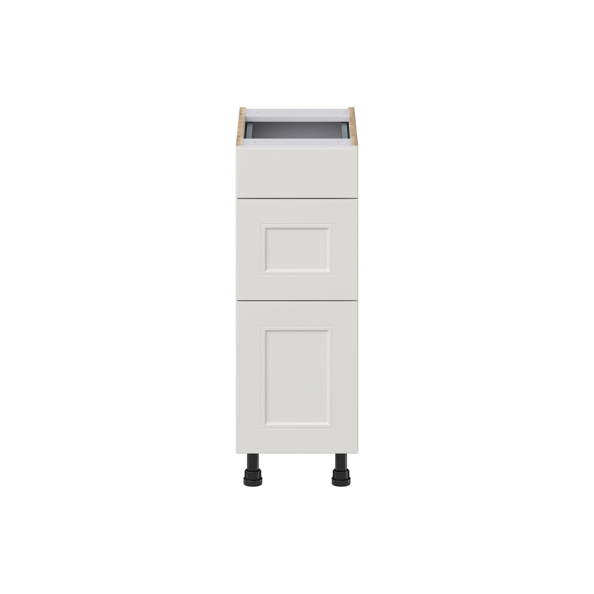 Hugo&Borg Belcourt 12-in W x 34.5-in H x 21-in D Gray Painted 3-Drawer Base Fully Assembled Cabinet (Recessed Panel Style)