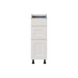 Hugo&Borg Belcourt 12-in W x 34.5-in H x 21-in D Gray Painted 3-Drawer Base Fully Assembled Cabinet (Recessed Panel Style)