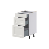 Hugo&Borg Belcourt 18-in W x 34.5-in H x 21-in D Gray Painted 3-Drawer Base Fully Assembled Cabinet (Recessed Panel Style)