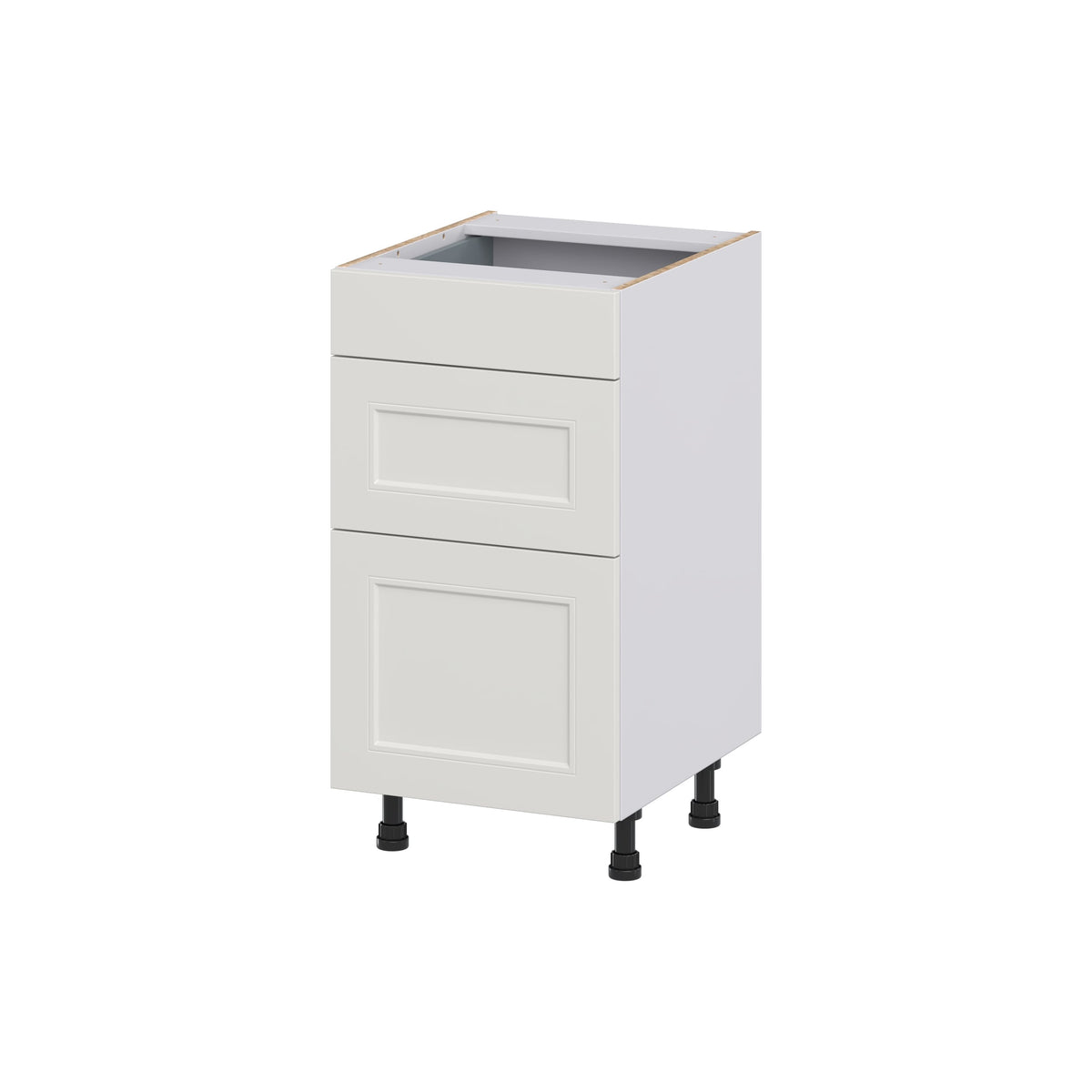 Hugo&Borg Belcourt 18-in W x 34.5-in H x 21-in D Gray Painted 3-Drawer Base Fully Assembled Cabinet (Recessed Panel Style)