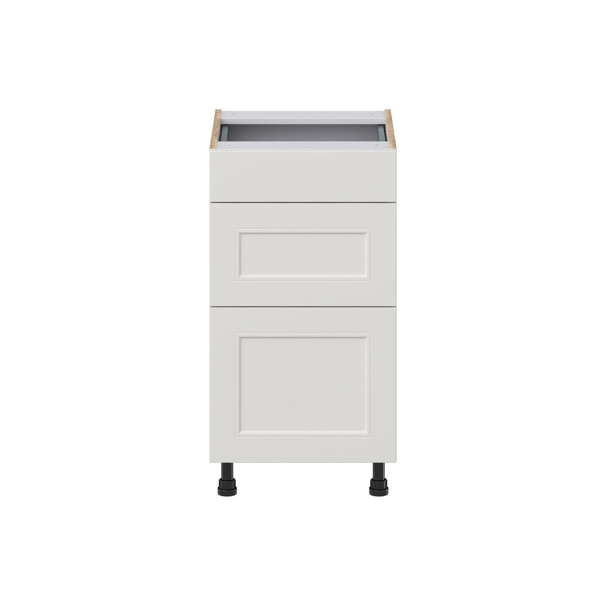Hugo&Borg Belcourt 18-in W x 34.5-in H x 21-in D Gray Painted 3-Drawer Base Fully Assembled Cabinet (Recessed Panel Style)