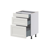 Hugo&Borg Belcourt 24-in W x 34.5-in H x 21-in D Gray Painted 3-Drawer Base Fully Assembled Cabinet (Recessed Panel Style)