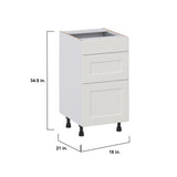 Hugo&Borg Belcourt 18-in W x 34.5-in H x 21-in D Gray Painted 3-Drawer Base Fully Assembled Cabinet (Recessed Panel Style)