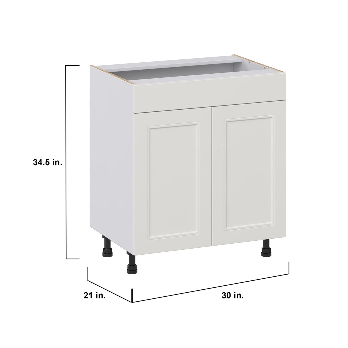 Hugo&Borg Belcourt 30-in W x 34.5-in H x 21-in D Gray Painted Sink Base Fully Assembled Cabinet (Recessed Panel Shaker Style)