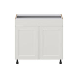 Hugo&Borg Belcourt 36-in W x 34.5-in H x 21-in D Gray Painted Sink Base Fully Assembled Cabinet (Recessed Panel Shaker Style)