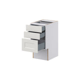 Hugo&Borg Belcourt 15-in W x 30-in H x 21-in D Gray Painted 3-Drawer Base Fully Assembled Cabinet (Recessed Panel Style)