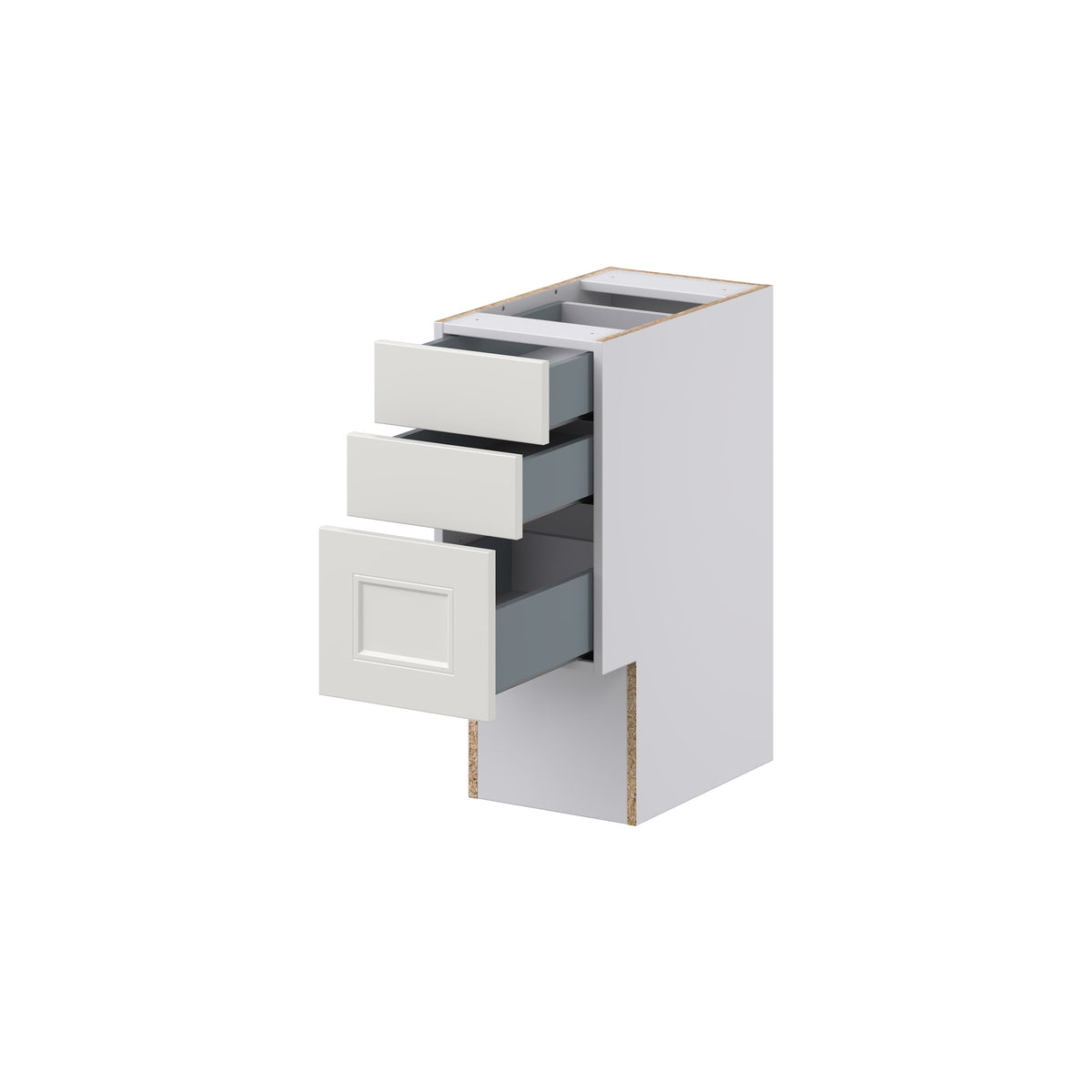 Hugo&Borg Belcourt 12-in W x 30-in H x 21-in D Gray Painted 4-Drawer Base Fully Assembled Cabinet (Recessed Panel Style)