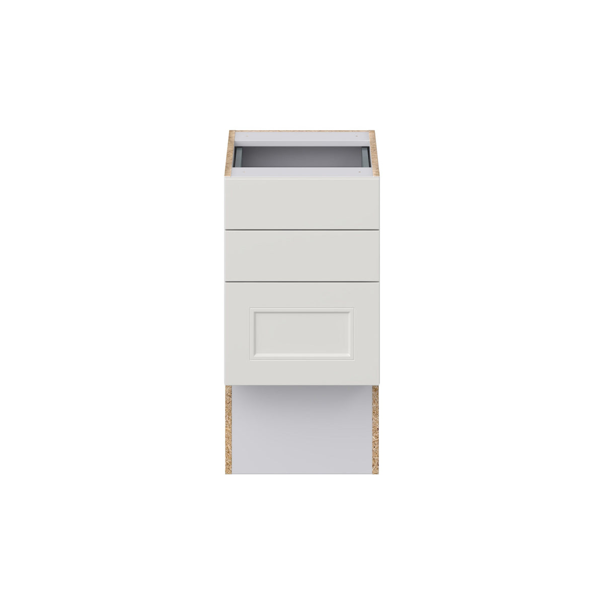 Hugo&Borg Belcourt 15-in W x 30-in H x 21-in D Gray Painted 3-Drawer Base Fully Assembled Cabinet (Recessed Panel Style)