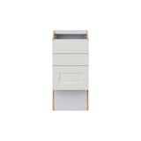 Hugo&Borg Belcourt 15-in W x 30-in H x 21-in D Gray Painted 3-Drawer Base Fully Assembled Cabinet (Recessed Panel Style)