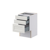 Hugo&Borg Belcourt 18-in W x 30-in H x 21-in D Gray Painted 3-Drawer Base Fully Assembled Cabinet (Recessed Panel Style)