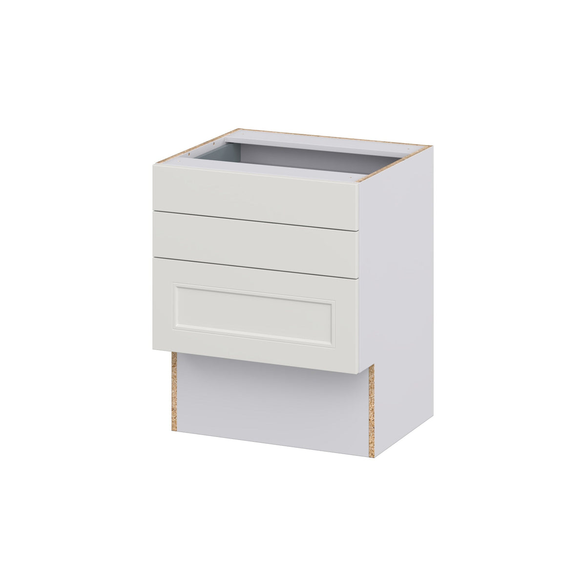 Hugo&Borg Belcourt 24-in W x 30-in H x 21-in D Gray Painted 3-Drawer Base Fully Assembled Cabinet (Recessed Panel Style)