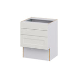 Hugo&Borg Belcourt 24-in W x 30-in H x 21-in D Gray Painted 3-Drawer Base Fully Assembled Cabinet (Recessed Panel Style)
