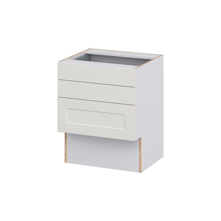 Hugo&Borg Belcourt 24-in W x 30-in H x 21-in D Gray Painted 3-Drawer Base Fully Assembled Cabinet (Recessed Panel Style)