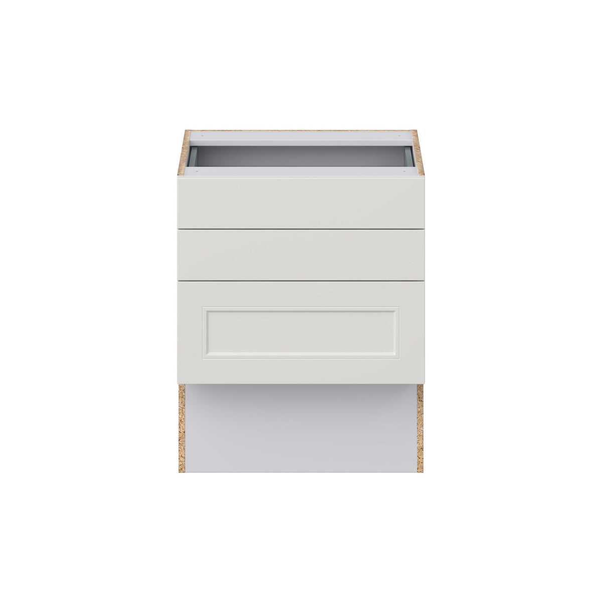 Hugo&Borg Belcourt 24-in W x 30-in H x 21-in D Gray Painted 3-Drawer Base Fully Assembled Cabinet (Recessed Panel Style)