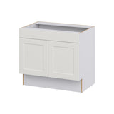 Hugo&Borg Belcourt 36-in W x 32.5-in H x 24-in D Gray Painted Sink Base Fully Assembled Cabinet (Recessed Panel Shaker Style)
