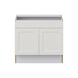 Hugo&Borg Belcourt 36-in W x 32.5-in H x 24-in D Gray Painted Sink Base Fully Assembled Cabinet (Recessed Panel Shaker Style)