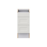 Hugo&Borg Belcourt 15-in W x 32.5-in H x 24-in D Gray Painted 3-Drawer Base Fully Assembled Cabinet (Recessed Panel Style)