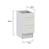 Hugo&Borg Belcourt 15-in W x 32.5-in H x 24-in D Gray Painted 3-Drawer Base Fully Assembled Cabinet (Recessed Panel Style)