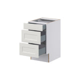 Hugo&Borg Belcourt 18-in W x 32.5-in H x 25-in D Gray Painted 3-Drawer Base Fully Assembled Cabinet (Recessed Panel Style)