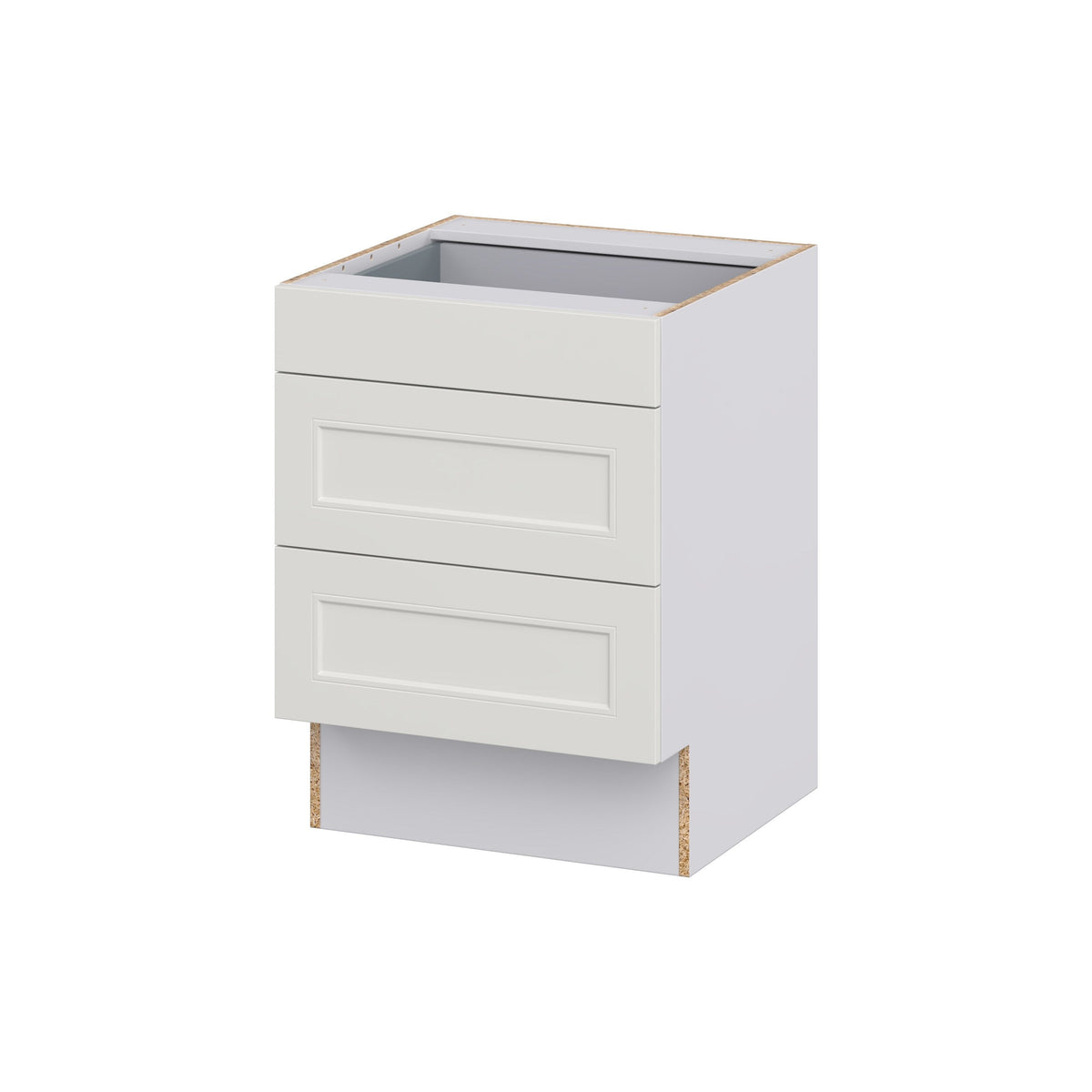 Hugo&Borg Belcourt 24-in W x 32.5-in H x 24-in D Gray Painted 3-Drawer Base Fully Assembled Cabinet (Recessed Panel Style)