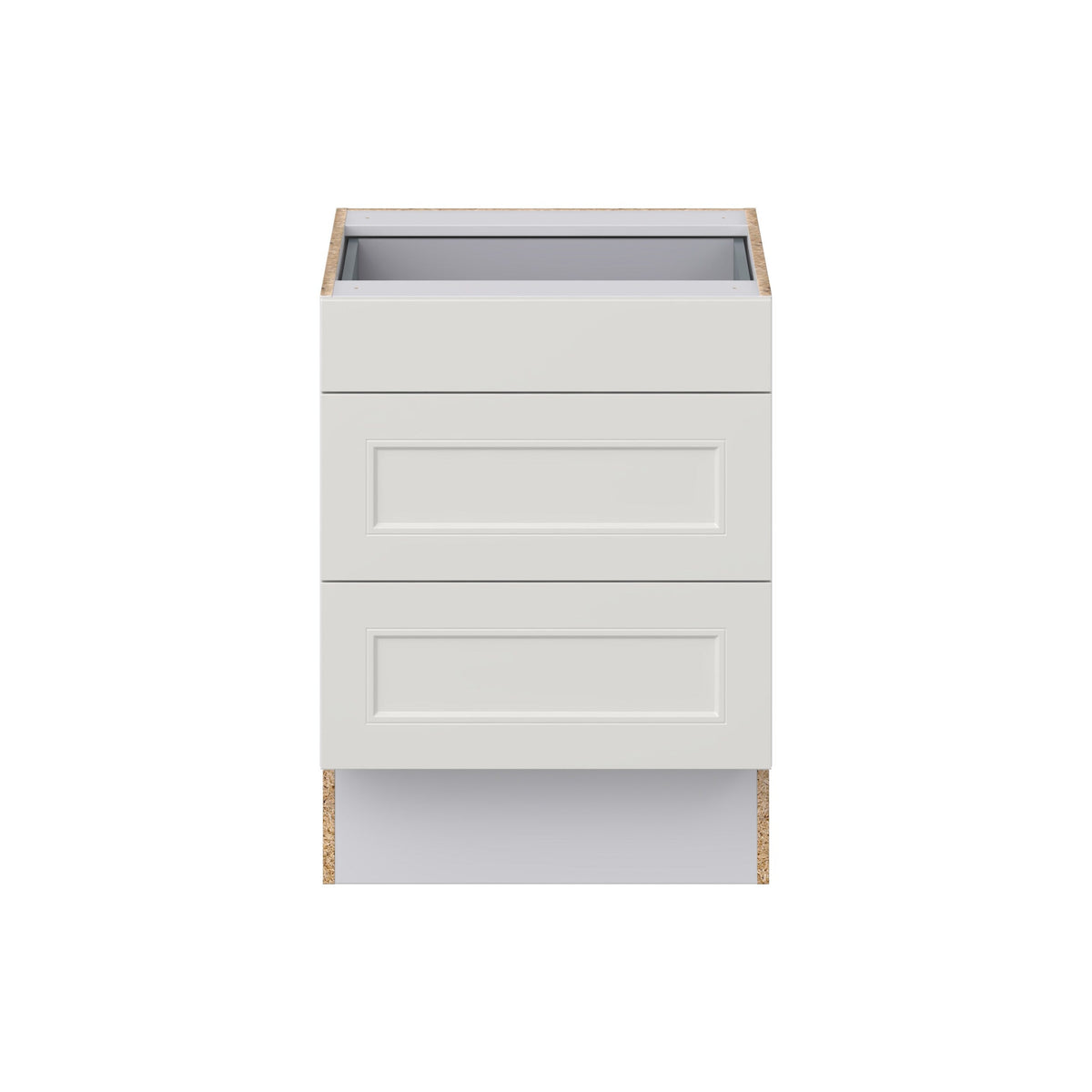 Hugo&Borg Belcourt 24-in W x 32.5-in H x 24-in D Gray Painted 3-Drawer Base Fully Assembled Cabinet (Recessed Panel Style)
