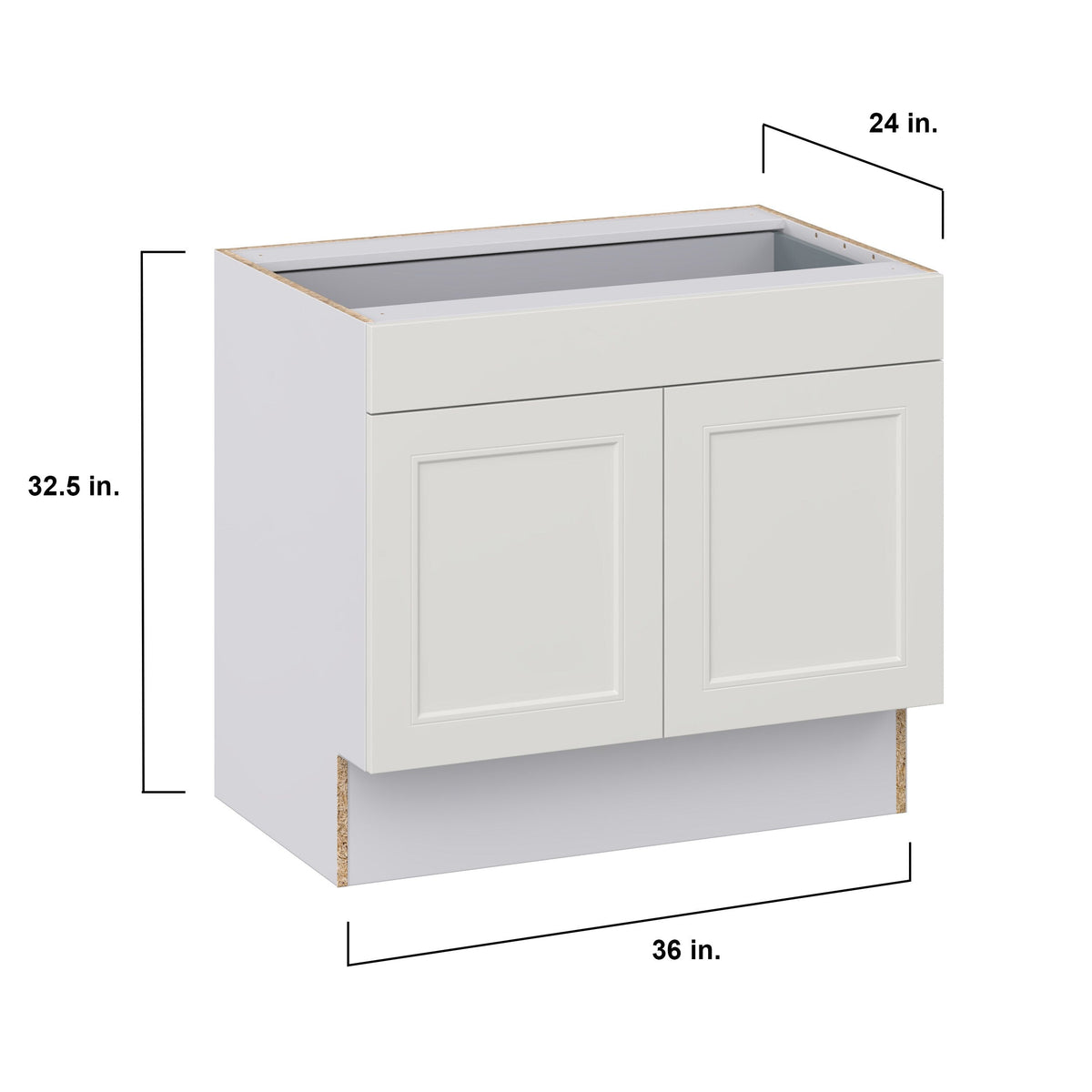Hugo&Borg Belcourt 36-in W x 32.5-in H x 25-in D Gray Painted 1-Drawer Base Fully Assembled Cabinet (Recessed Panel Shaker Style)