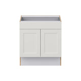 Hugo&Borg Belcourt 30-in W x 32.5-in H x 24-in D Gray Painted 1-Drawer Base Fully Assembled Cabinet (Recessed Panel Shaker Style)