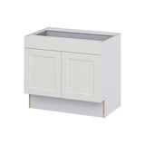 Hugo&Borg Belcourt 36-in W x 32.5-in H x 25-in D Gray Painted 1-Drawer Base Fully Assembled Cabinet (Recessed Panel Shaker Style)