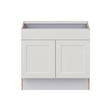 Hugo&Borg Belcourt 36-in W x 32.5-in H x 25-in D Gray Painted 1-Drawer Base Fully Assembled Cabinet (Recessed Panel Shaker Style)