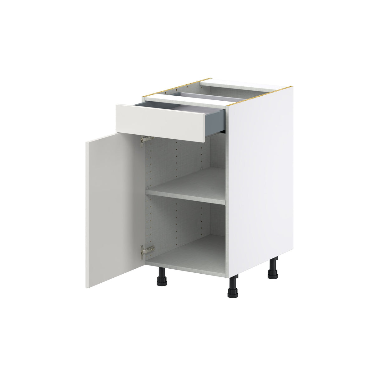 Hugo&Borg Belcourt 18-in W x 34.5-in H x 24-in D Gray Painted 1-Drawer Base Fully Assembled Cabinet (Recessed Panel Shaker Style)