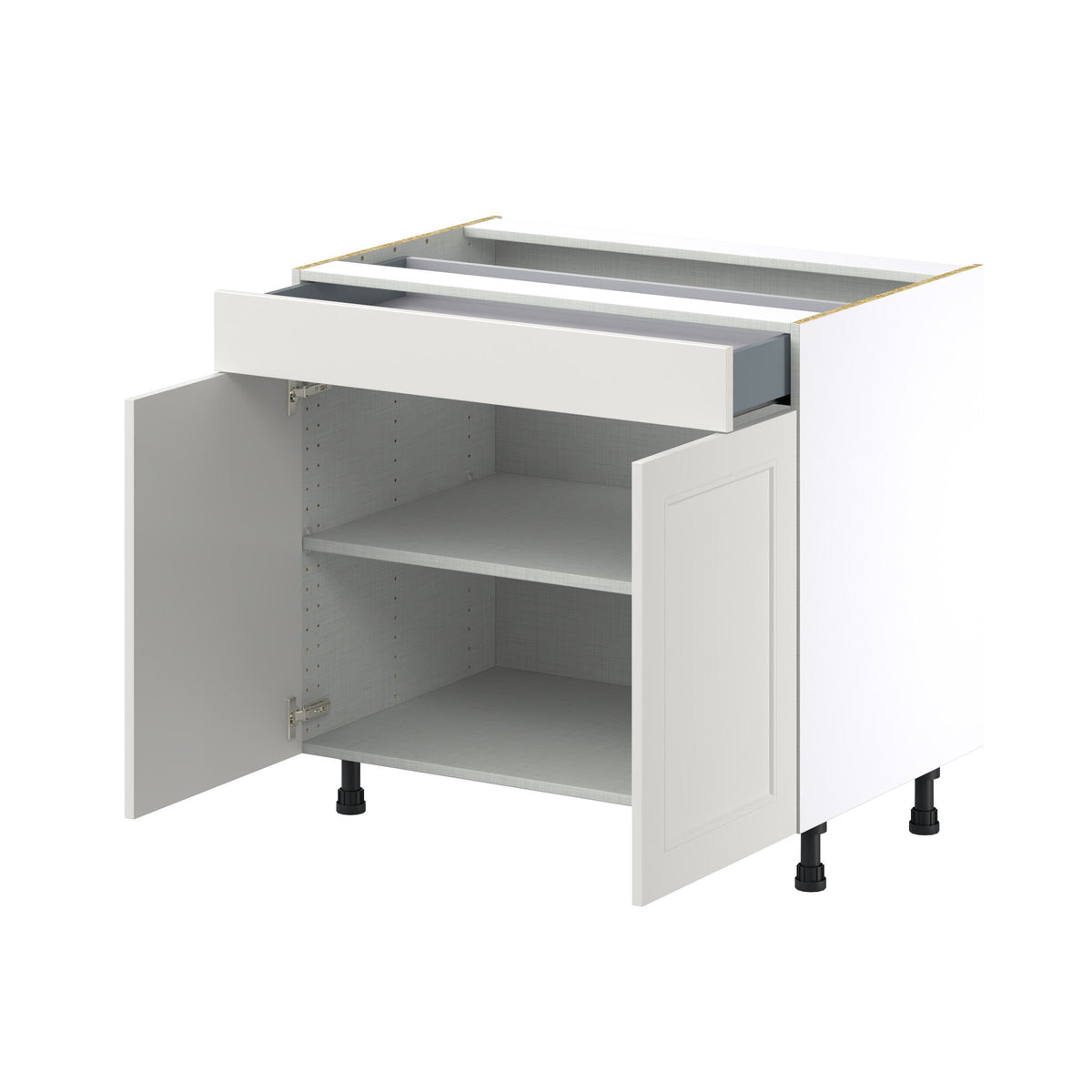 Hugo&Borg Belcourt 36-in W x 34.5-in H x 24-in D Gray Painted 1-Drawer Base Fully Assembled Cabinet (Recessed Panel Shaker Style)
