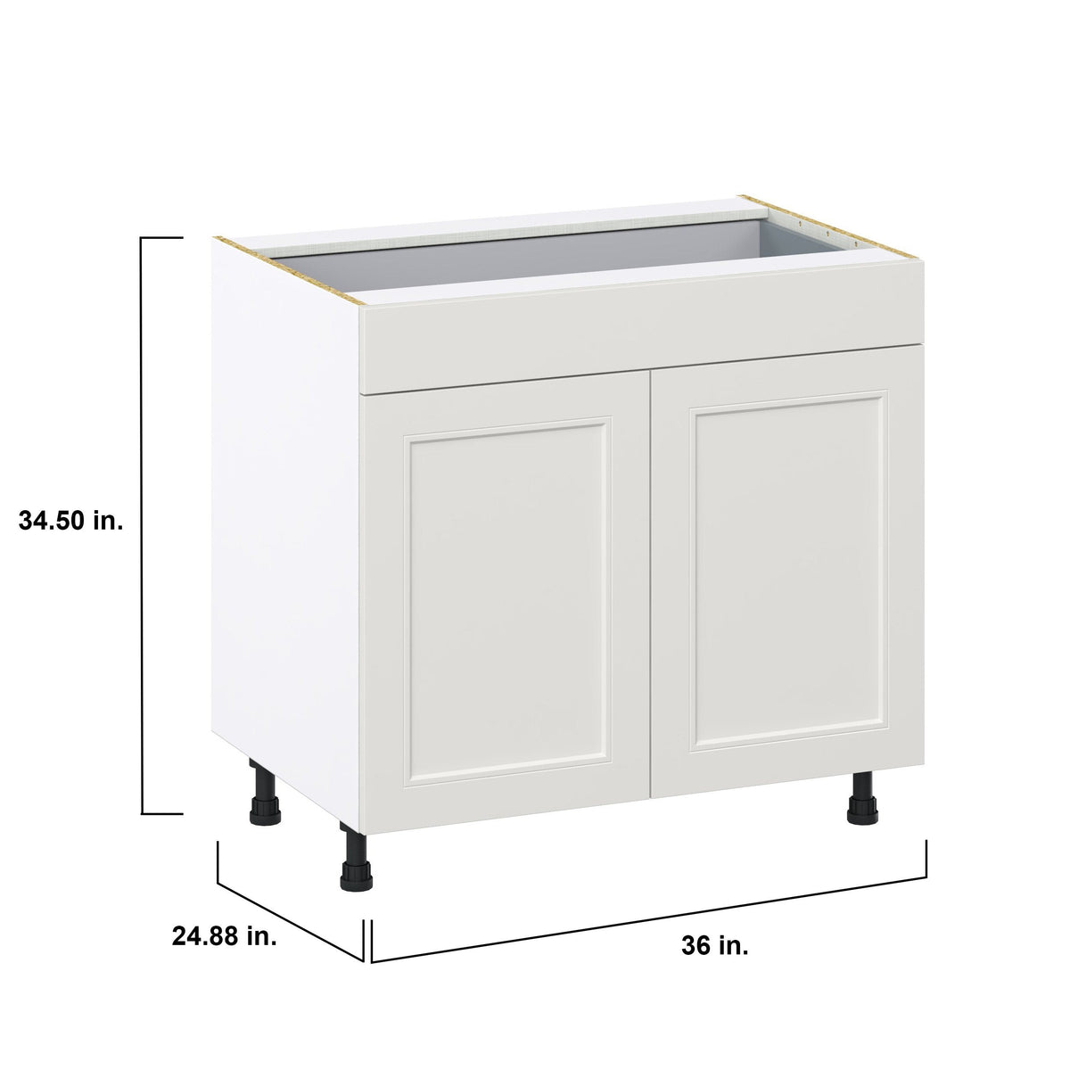 Hugo&Borg Belcourt 36-in W x 34.5-in H x 24-in D Gray Painted 1-Drawer Base Fully Assembled Cabinet (Recessed Panel Shaker Style)