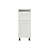 Hugo&Borg Belcourt 15-in W x 34.5-in H x 25-in D Gray Painted 1-Drawer Base Fully Assembled Cabinet (Recessed Panel Shaker Style)