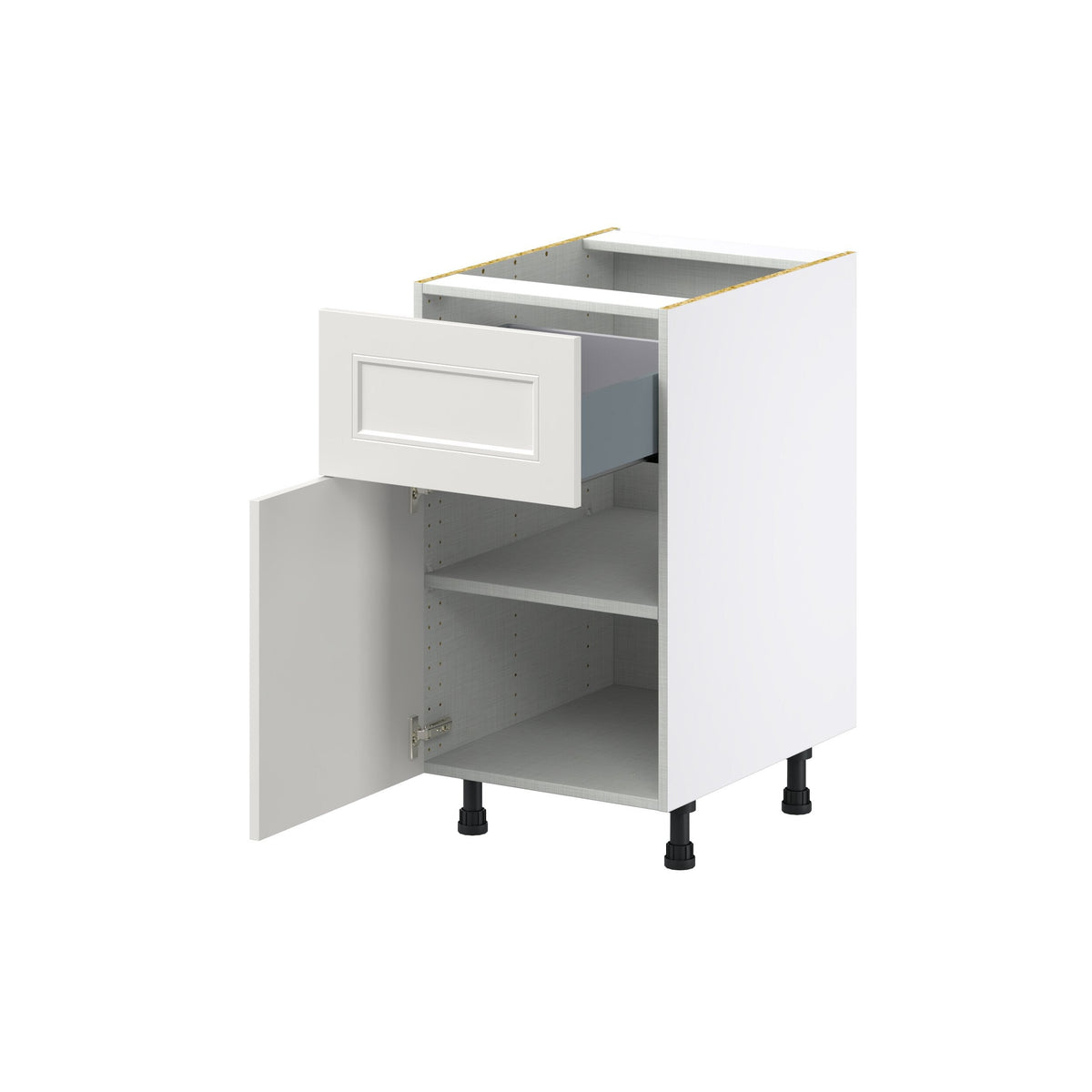 Hugo&Borg Belcourt 18-in W x 34.5-in H x 25-in D Gray Painted 1-Drawer Base Fully Assembled Cabinet (Recessed Panel Shaker Style)
