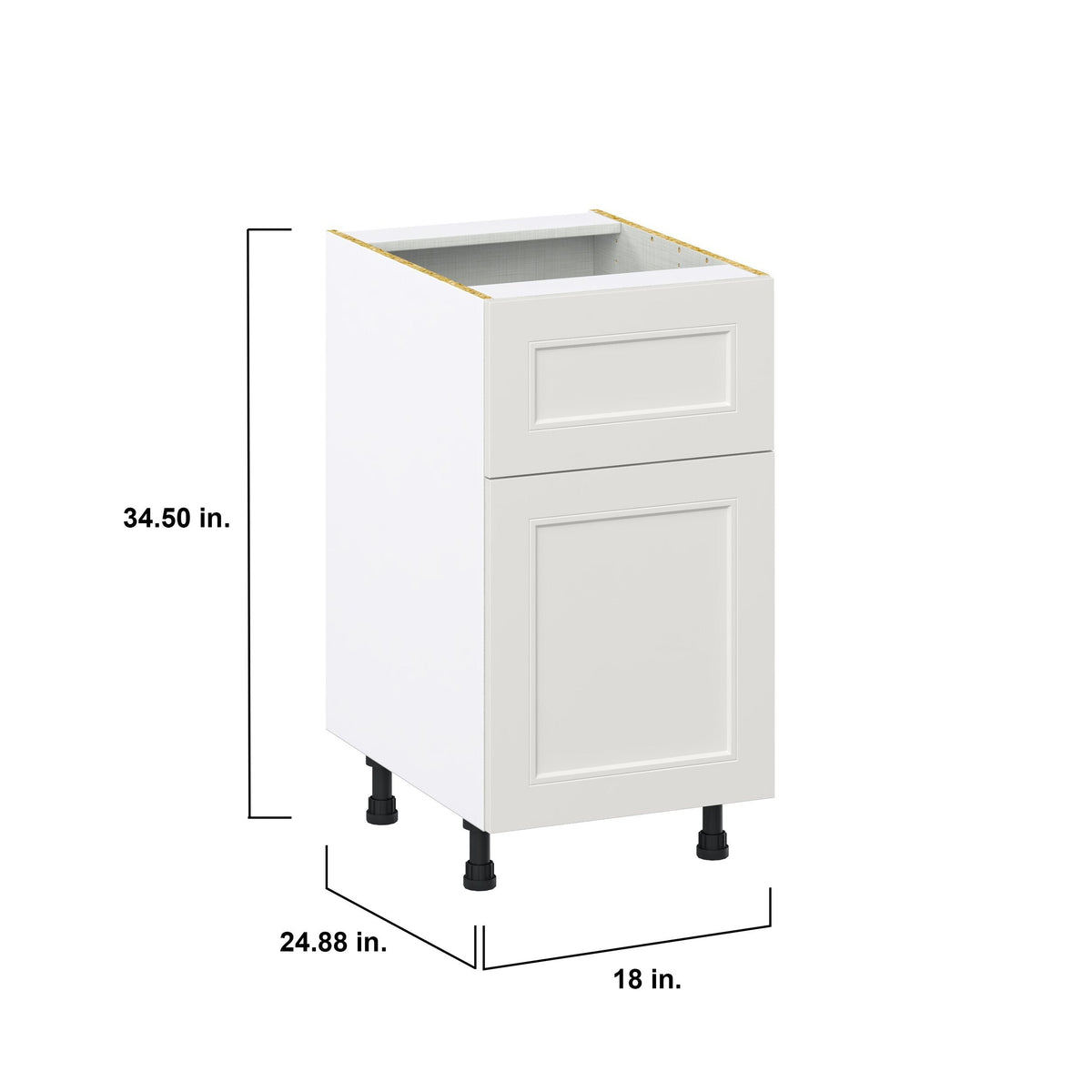 Hugo&Borg Belcourt 18-in W x 34.5-in H x 25-in D Gray Painted 1-Drawer Base Fully Assembled Cabinet (Recessed Panel Shaker Style)
