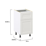 Hugo&Borg Belcourt 18-in W x 34.5-in H x 25-in D Gray Painted 1-Drawer Base Fully Assembled Cabinet (Recessed Panel Shaker Style)