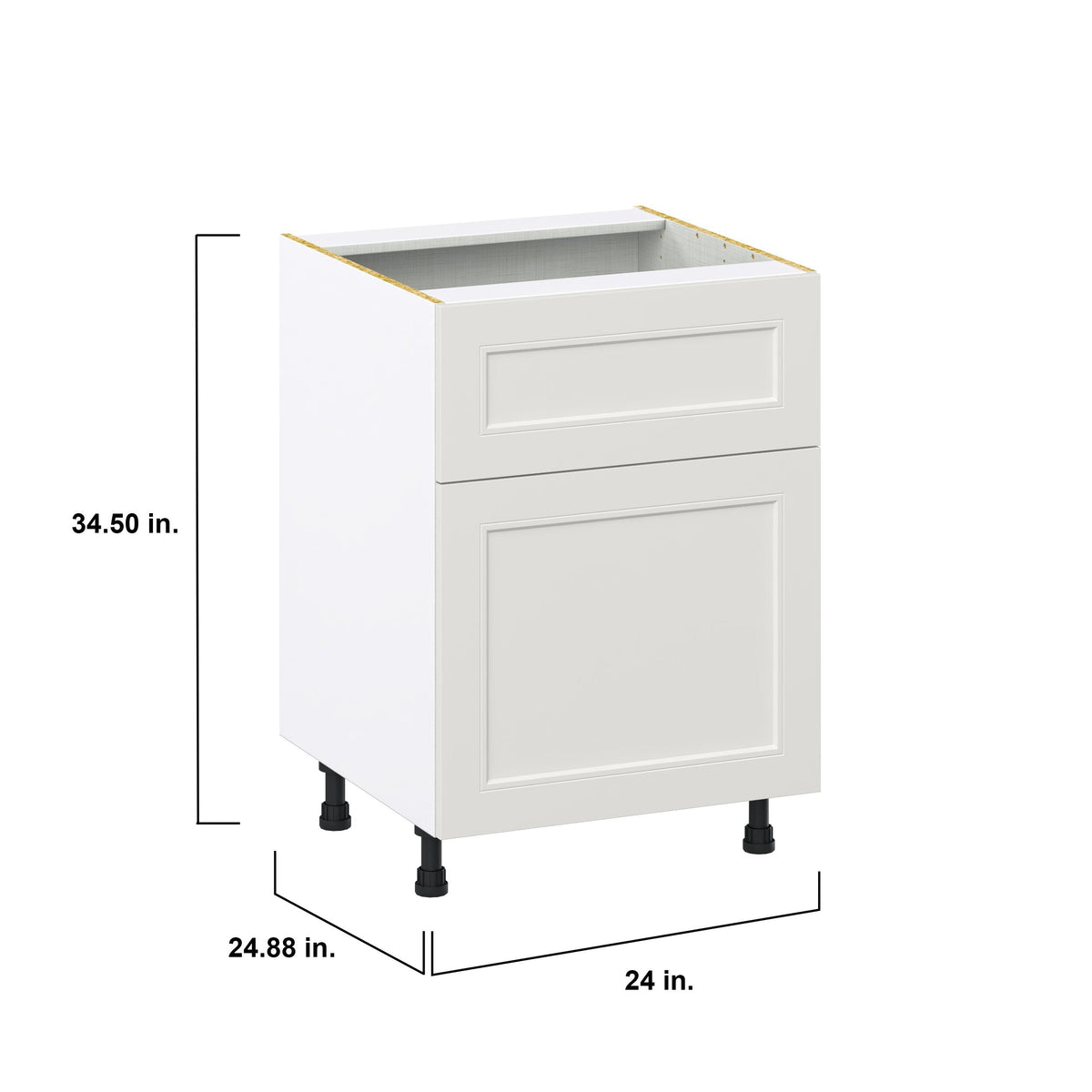 Hugo&Borg Belcourt 24-in W x 34.5-in H x 25-in D Gray Painted 1-Drawer Base Fully Assembled Cabinet (Recessed Panel Shaker Style)