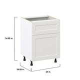 Hugo&Borg Belcourt 24-in W x 34.5-in H x 25-in D Gray Painted 1-Drawer Base Fully Assembled Cabinet (Recessed Panel Shaker Style)
