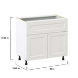 Hugo&Borg Belcourt 36-in W x 34.5-in H x 25-in D Gray Painted 1-Drawer Base Fully Assembled Cabinet (Recessed Panel Shaker Style)