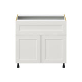 Hugo&Borg Belcourt 36-in W x 34.5-in H x 25-in D Gray Painted 1-Drawer Base Fully Assembled Cabinet (Recessed Panel Shaker Style)