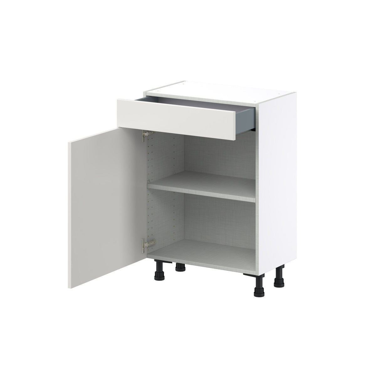 Hugo&Borg Belcourt 24-in W x 34.5-in H x 14-in D Gray Painted 1-Drawer Base Fully Assembled Cabinet (Recessed Panel Shaker Style)