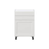 Hugo&Borg Belcourt 24-in W x 34.5-in H x 14-in D Gray Painted 2-Drawers Base Fully Assembled Cabinet (Recessed Panel Shaker Style)
